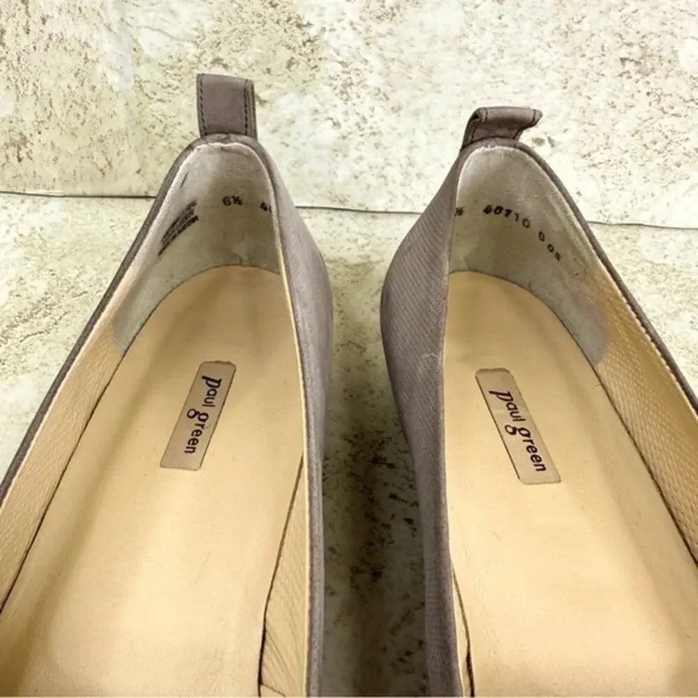 PAUL GREEN Women's Sz (US 8 ) Leather Tan Perforated Slip-on Flats Sz AUS (6.5)